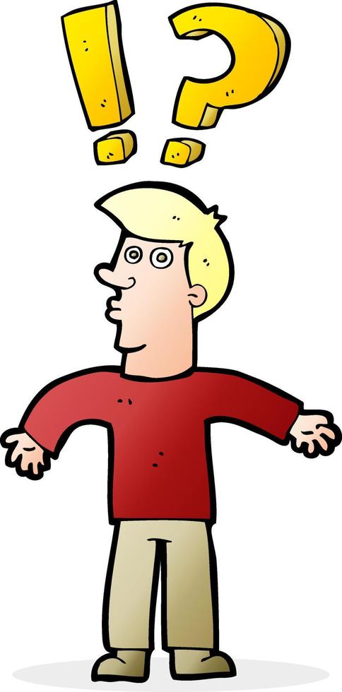 cartoon confused man vector