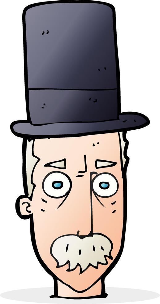 cartoon man wearing top hat vector