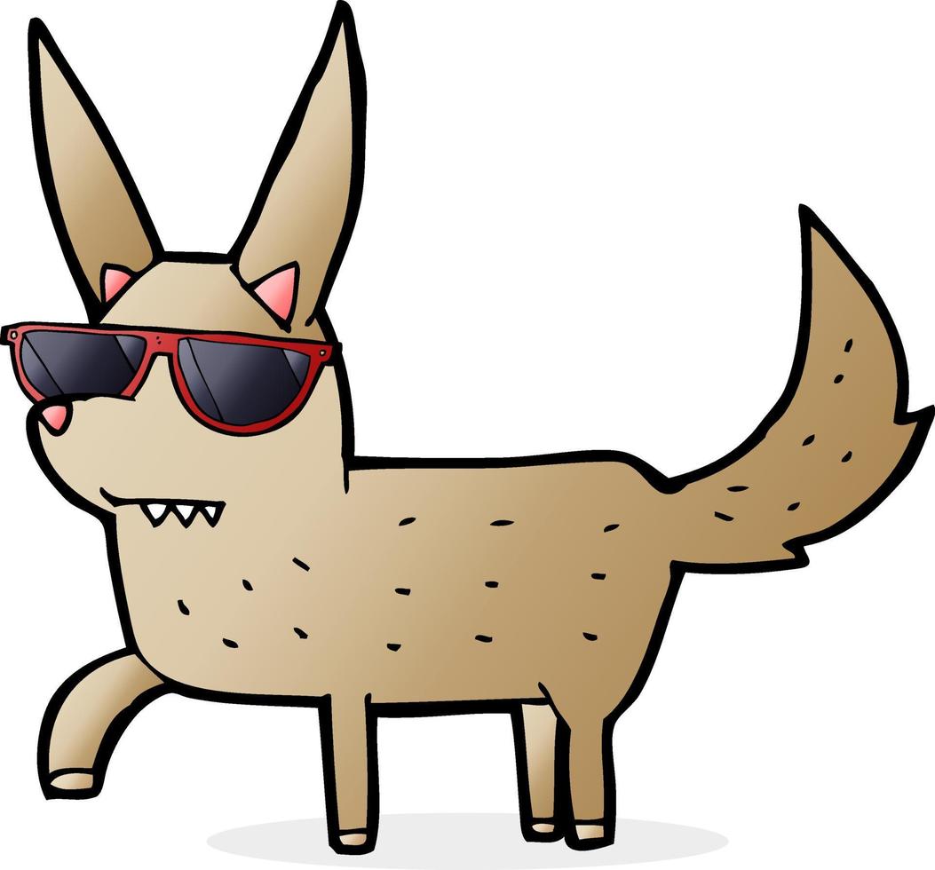 perro fresco de dibujos animados vector