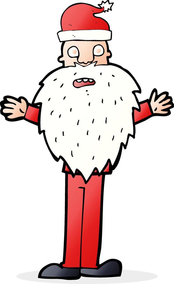 cartoon worried santa claus vector