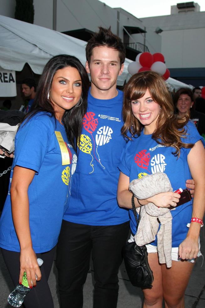 LOS ANGELES, OCT 1 -  Nadia Bjorlin, Mark Hapka, Molly Burnett arriving at the Light The Night Hollywood Walk 2011 at the Sunset Gower Studios on October 1, 2011 in Los Angeles, CA photo