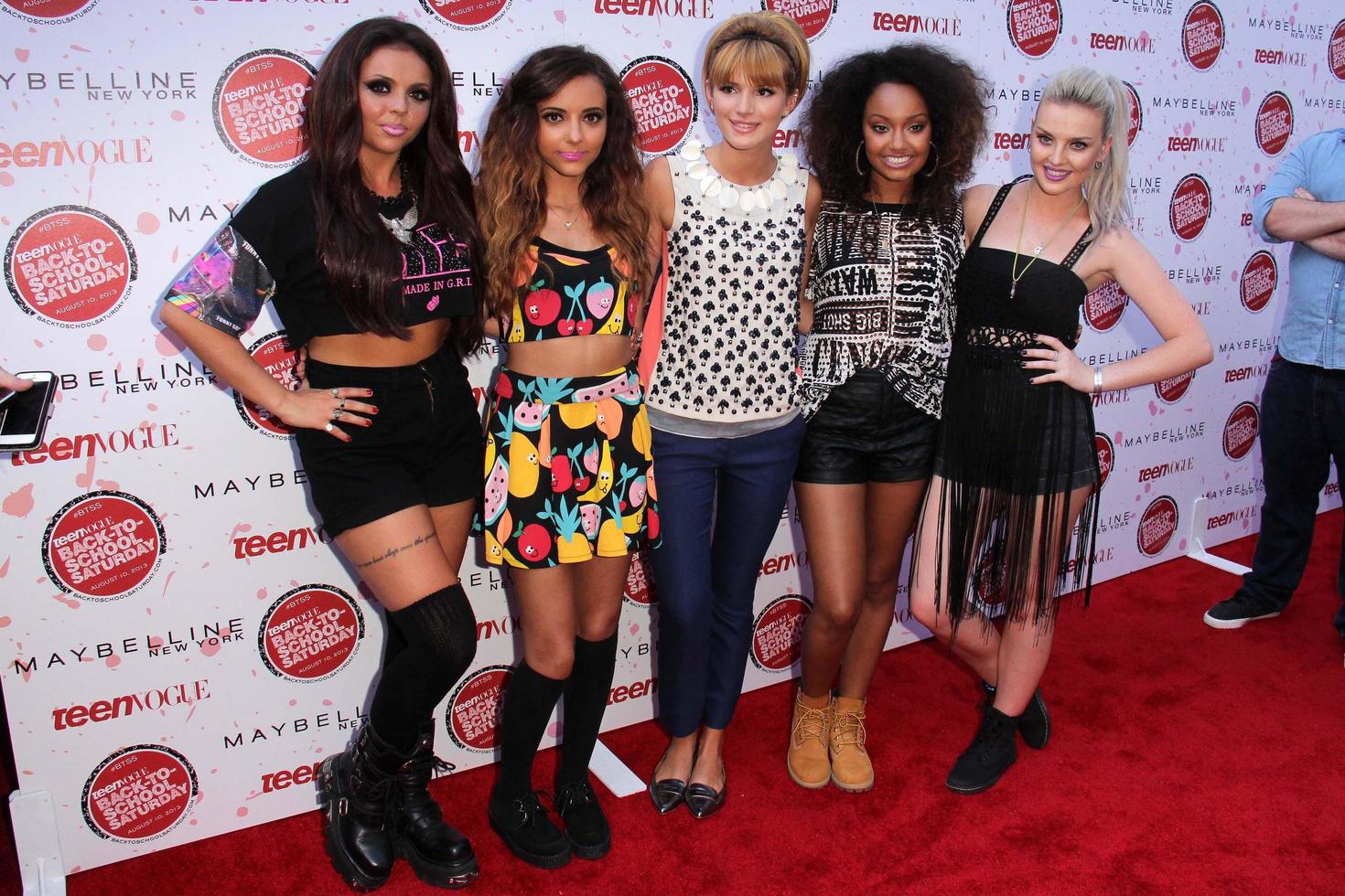 LOS ANGELES, AUG 9 -  Jesy Nelson, Jade Thirwall, Bella Thorne, Leigh-Anne Pinnock, Perrie Edwards at the Teen Vogue s Back-To-School Saturday Kick-Off Event at the The Grove on August 9, 2013 in Los Angeles, CA photo