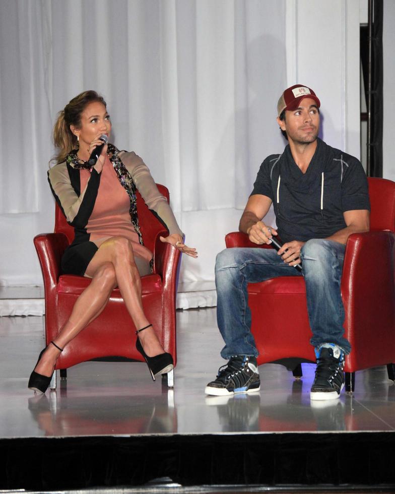 LOS ANGELES, APR 30 - Jennifer Lopez, Enrique Iglesias at a press conference for Yandel, Jennifer Lopez and Enrique Iglesias to announce their Summer Tour at Boulevard3 on April 30, 2012 in Los Angeles, CA photo