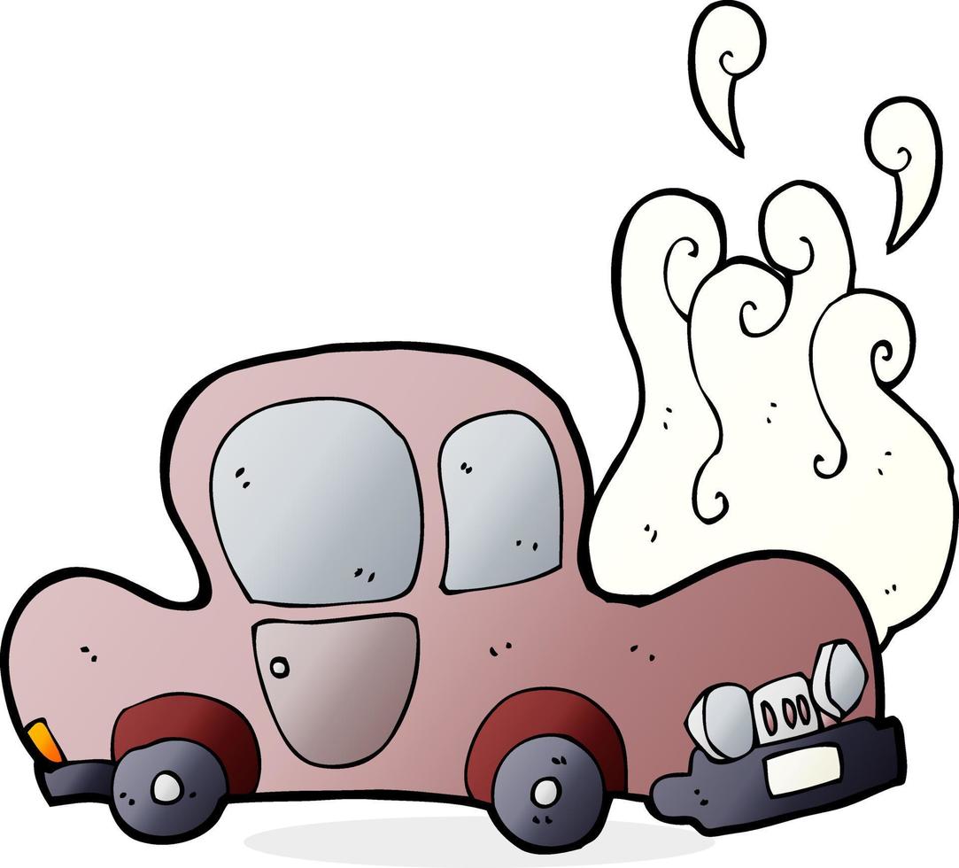 broken down car cartoon vector