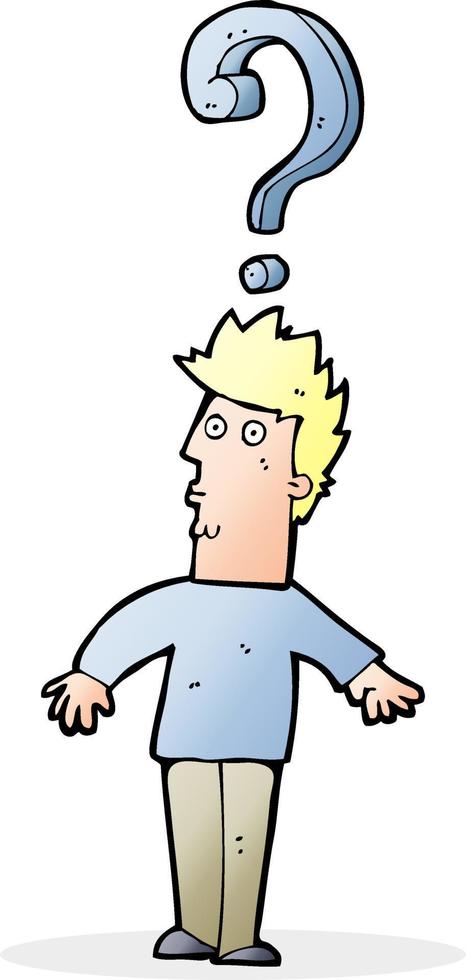 cartoon confused man vector