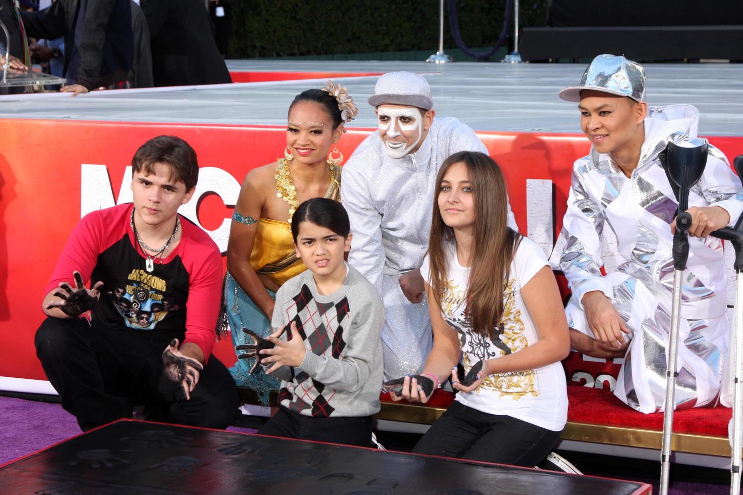 LOS ANGELES, JAN 26 - Prince Michael Jackson, Prince Michael Jackson, II aka Blanket Jackson, Paris Jackson at the Michael Jackson Immortalized Handprint and Footprint Ceremony at Graumans Chinese Theater on January 26, 2012 in Los Angeles, CA photo