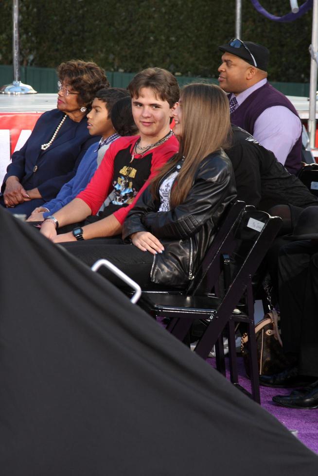 LOS ANGELES, JAN 26 - Katherine Jackson, Blanket Jackson, Prince Jackson, Paris Jackson at the Michael Jackson Immortalized Handprint and Footprint Ceremony at Graumans Chinese Theater on January 26, 2012 in Los Angeles, CA photo