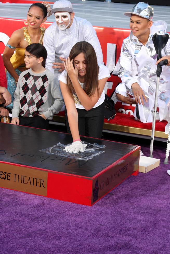 LOS ANGELES, JAN 26 -  Prince Michael Jackson, II aka Blanket Jackson, Paris Jackson at the Michael Jackson Immortalized Handprint and Footprint Ceremony at Graumans Chinese Theater on January 26, 2012 in Los Angeles, CA photo