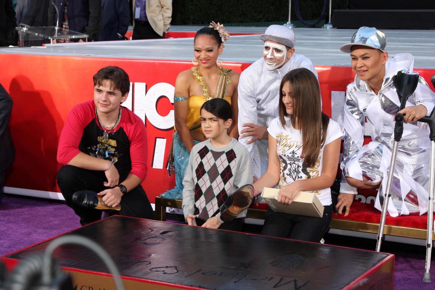 LOS ANGELES, JAN 26 - Prince Michael Jackson, Prince Michael Jackson, II aka Blanket Jackson, Paris Jackson at the Michael Jackson Immortalized Handprint and Footprint Ceremony at Graumans Chinese Theater on January 26, 2012 in Los Angeles, CA photo