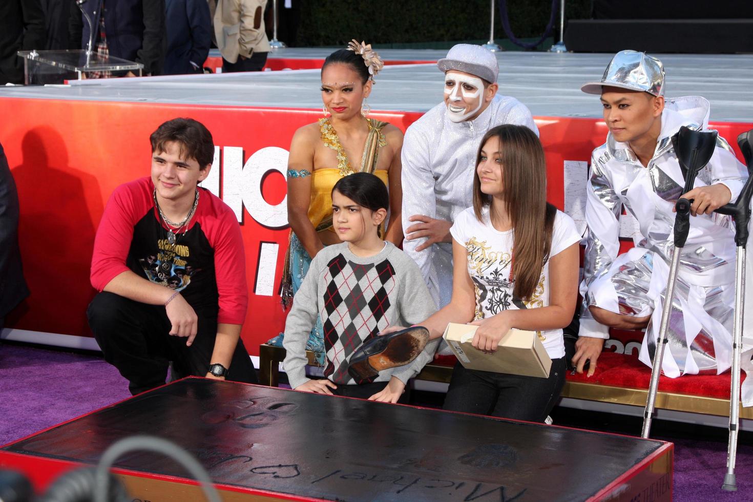 LOS ANGELES, JAN 26 - Prince Michael Jackson, Prince Michael Jackson, II aka Blanket Jackson, Paris Jackson at the Michael Jackson Immortalized Handprint and Footprint Ceremony at Graumans Chinese Theater on January 26, 2012 in Los Angeles, CA photo