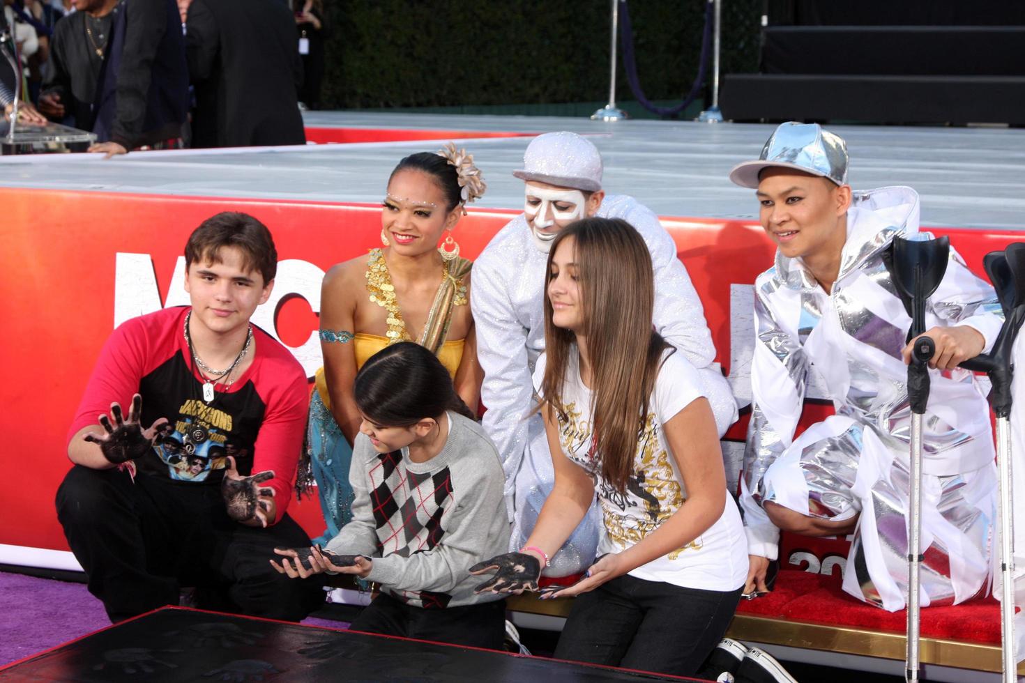 LOS ANGELES, JAN 26 - Prince Michael Jackson, Prince Michael Jackson, II aka Blanket Jackson, Paris Jackson at the Michael Jackson Immortalized Handprint and Footprint Ceremony at Graumans Chinese Theater on January 26, 2012 in Los Angeles, CA photo