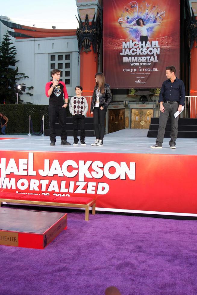LOS ANGELES, JAN 26 - Prince Michael Jackson, Prince Michael Jackson, II aka Blanket Jackson, Paris Jackson at the Michael Jackson Immortalized Handprint and Footprint Ceremony at Graumans Chinese Theater on January 26, 2012 in Los Angeles, CA photo