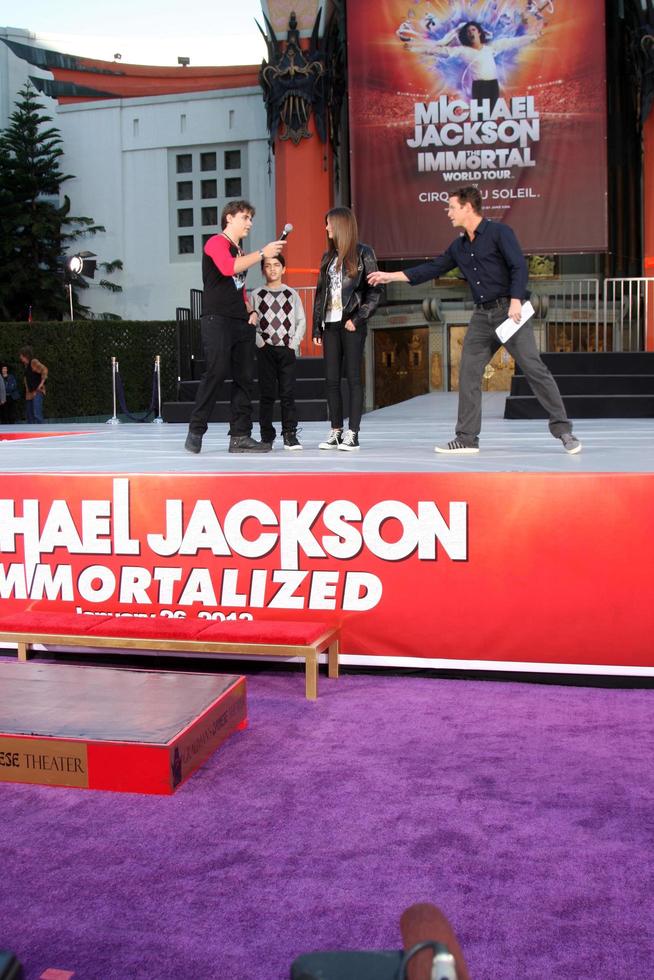 LOS ANGELES, JAN 26 - Prince Michael Jackson, Prince Michael Jackson, II aka Blanket Jackson, Paris Jackson at the Michael Jackson Immortalized Handprint and Footprint Ceremony at Graumans Chinese Theater on January 26, 2012 in Los Angeles, CA photo