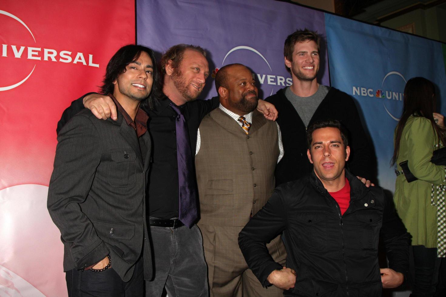 LOS ANGELES, JAN 13 - Vik Sahay, Scott Krinsky, Zachary Levi, Mark Christopher Lawrence, Ryan McParatlin, Zachary Levi arrives at the NBC TCA Winter 2011 Party at Langham Huntington Hotel on January 13, 2010 in Westwood, CA photo