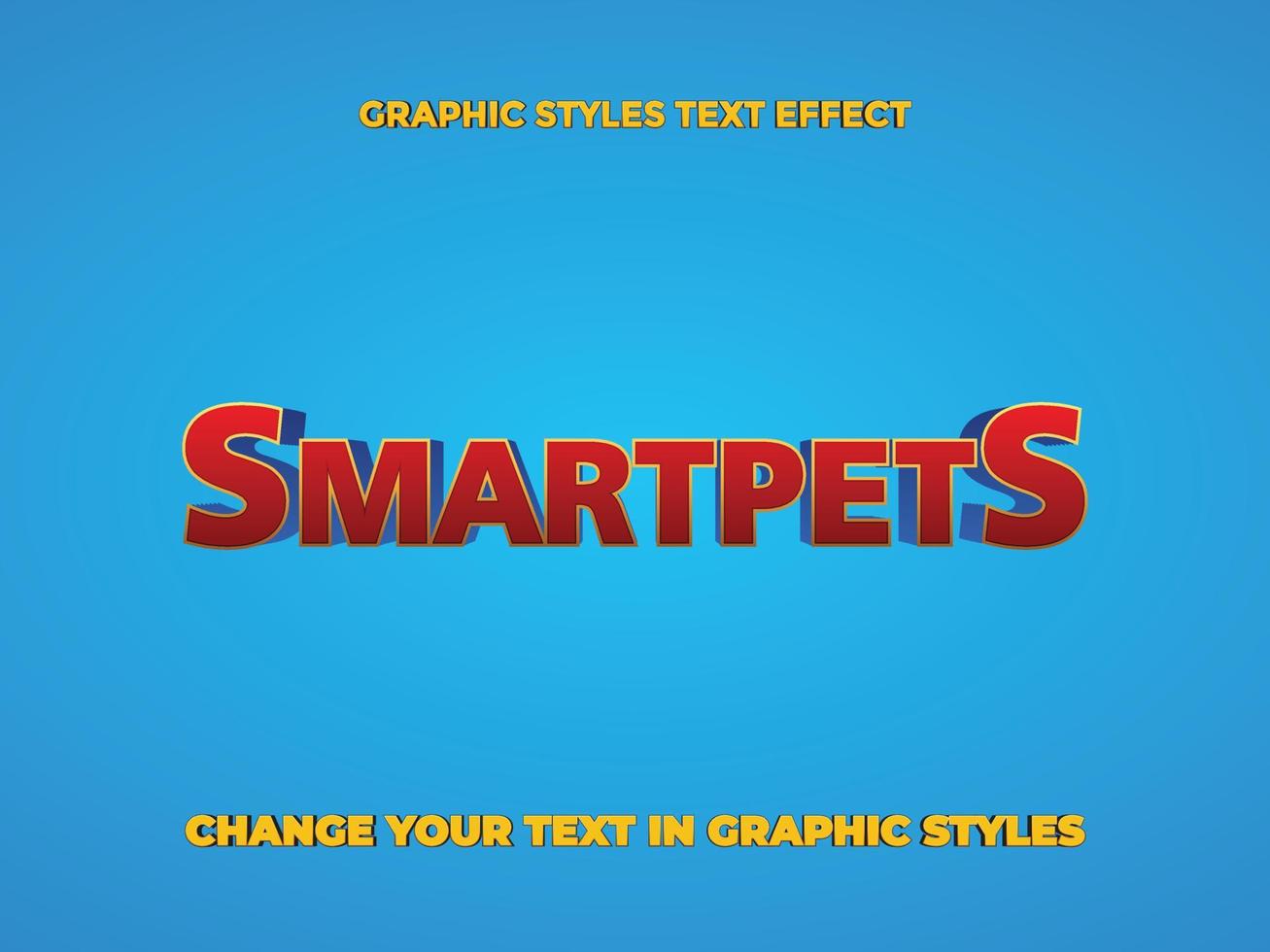 SMART PETS RED GRADIENT EDITABLE TEXT EFFECT vector