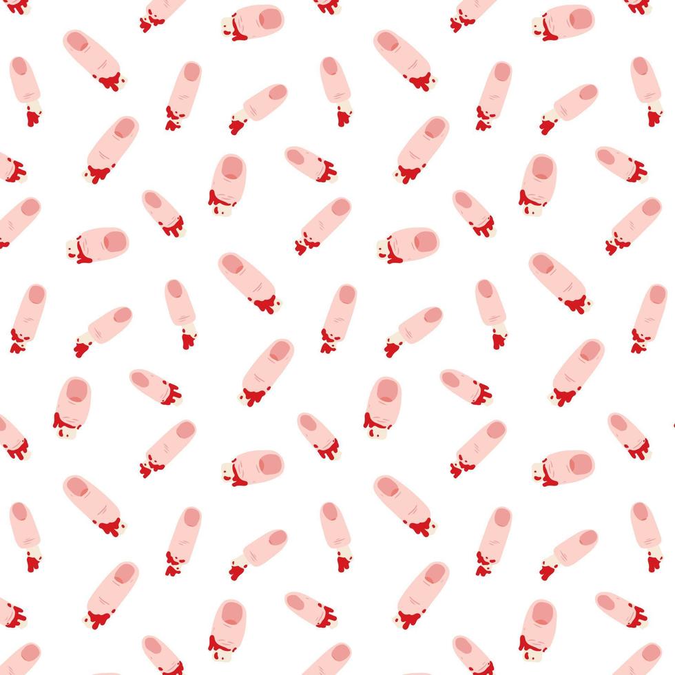 Hand drawn vector illustration of torn off finger pattern.Abstract doodle wallpaper.Finger cut off with exposed bone pattern. cartoon of chopped off finger.