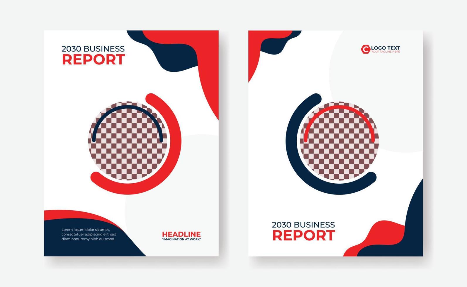 Red business annual report, brochure flyer, book cover design template vector