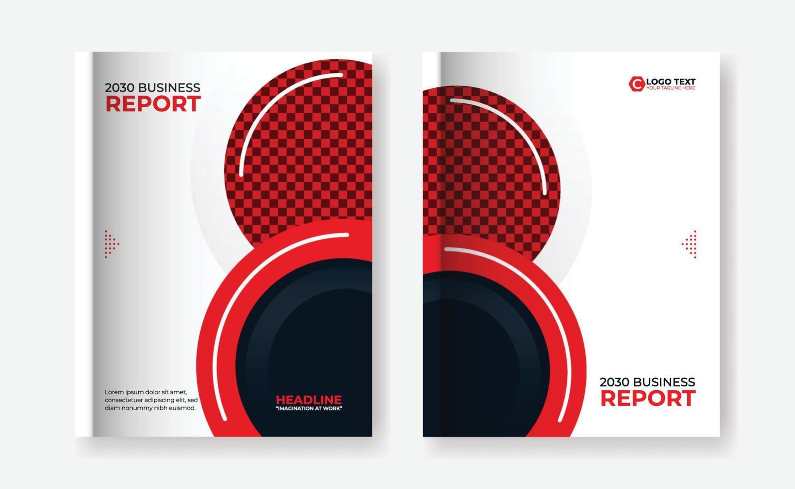Red business annual report, brochure flyer, book cover design template vector