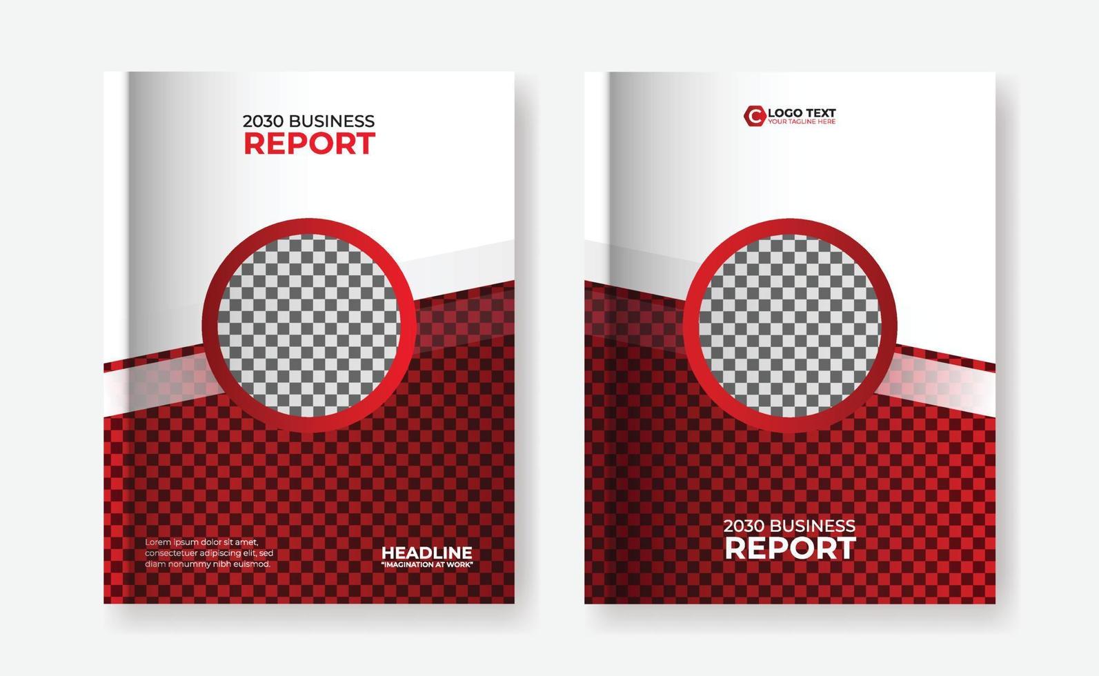 Red business annual report, brochure flyer, book cover design template vector