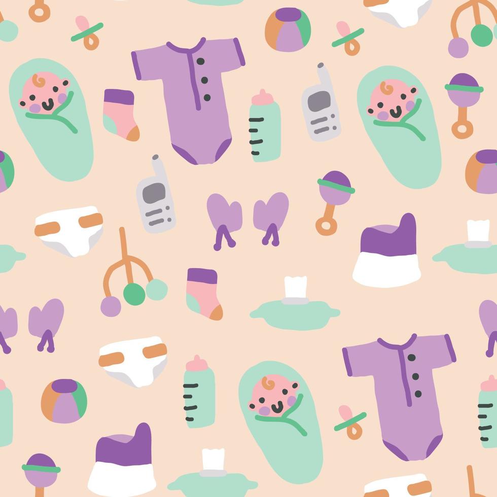 Baby Seamless Pattern vector