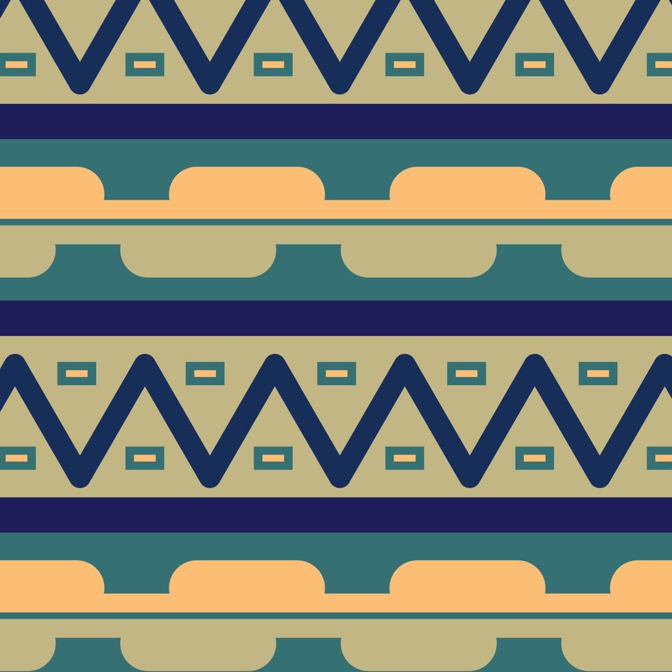 Blue and Beige Aztec Pattern vector