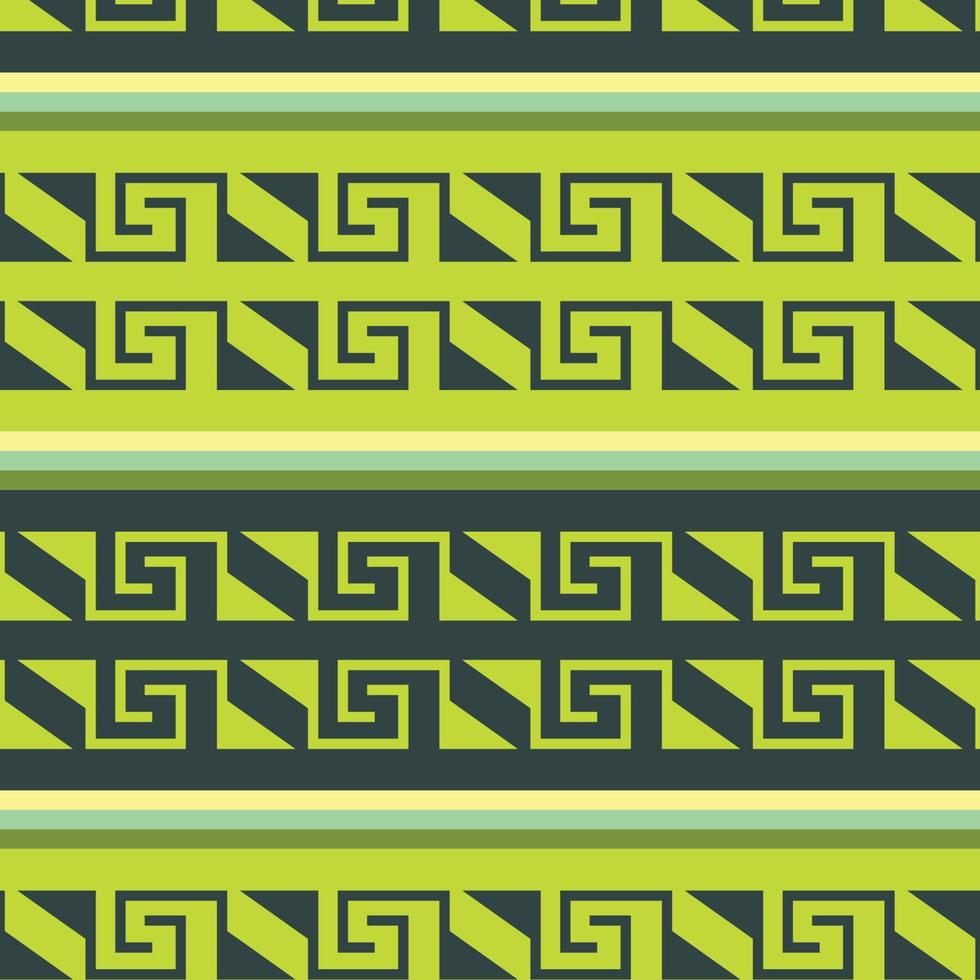 Green Geometric Aztec Pattern vector