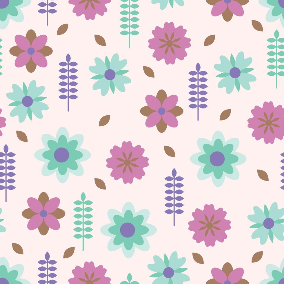 Geometric Flowers Pattern vector