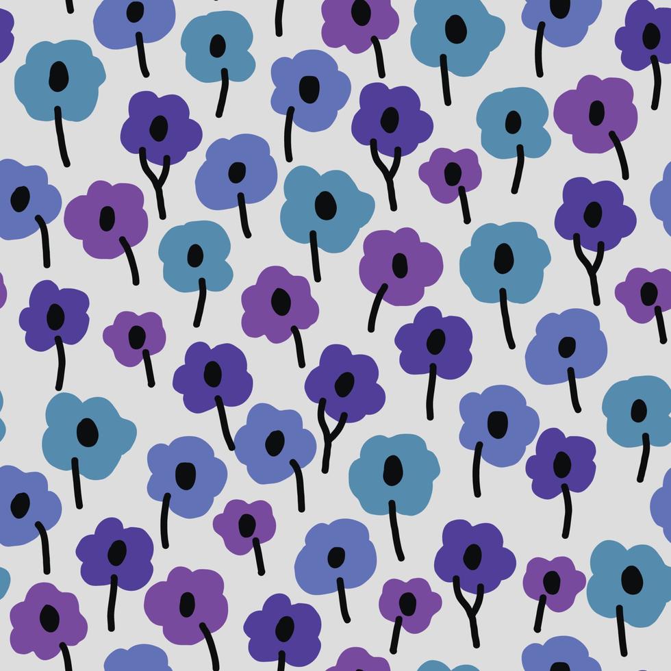 Cute Purple Floral Pattern vector