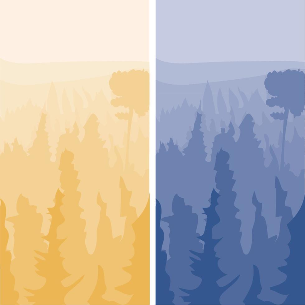 Forest in the Day and Night vector
