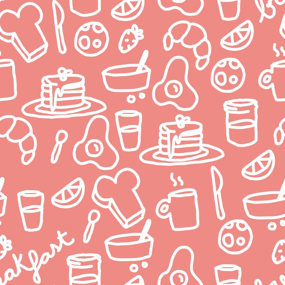 Doodled Breakfast Pattern vector