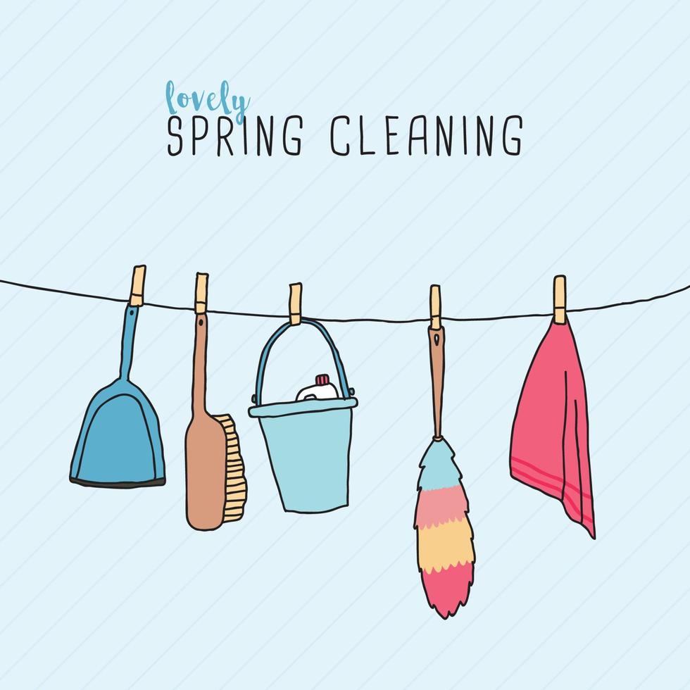 Spring Cleaning Doodles vector