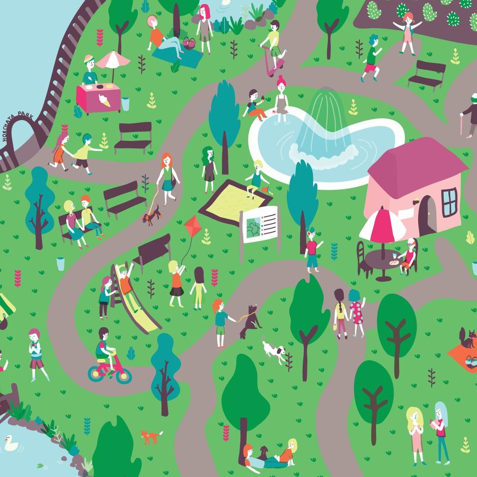 Super Big Map of the Park vector