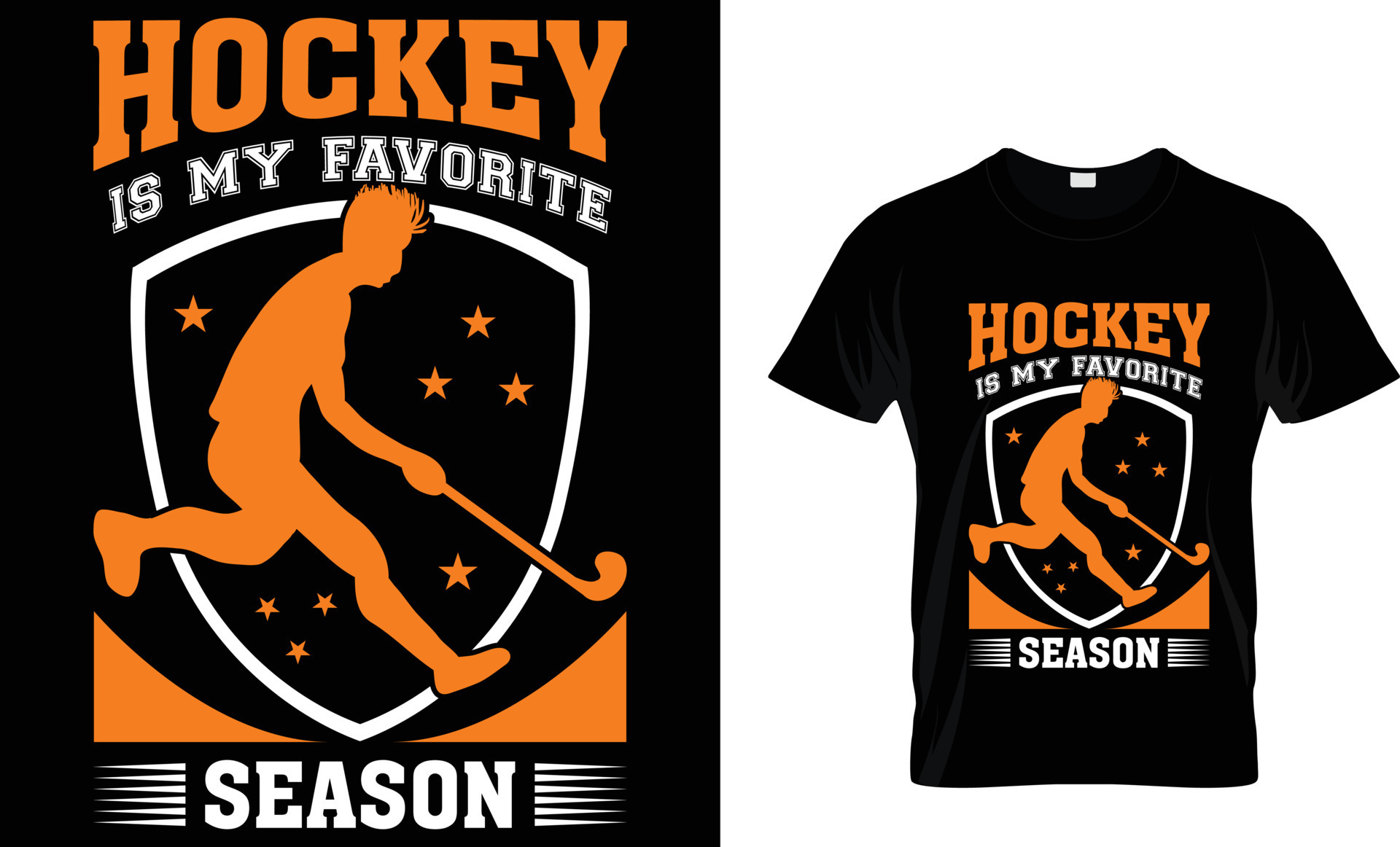 Ice hockey tshirt design vector graphic. Hockey is my favorite season 12334966 Vector Art at