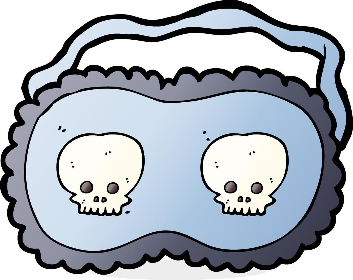 cartoon skull sleeping mask vector