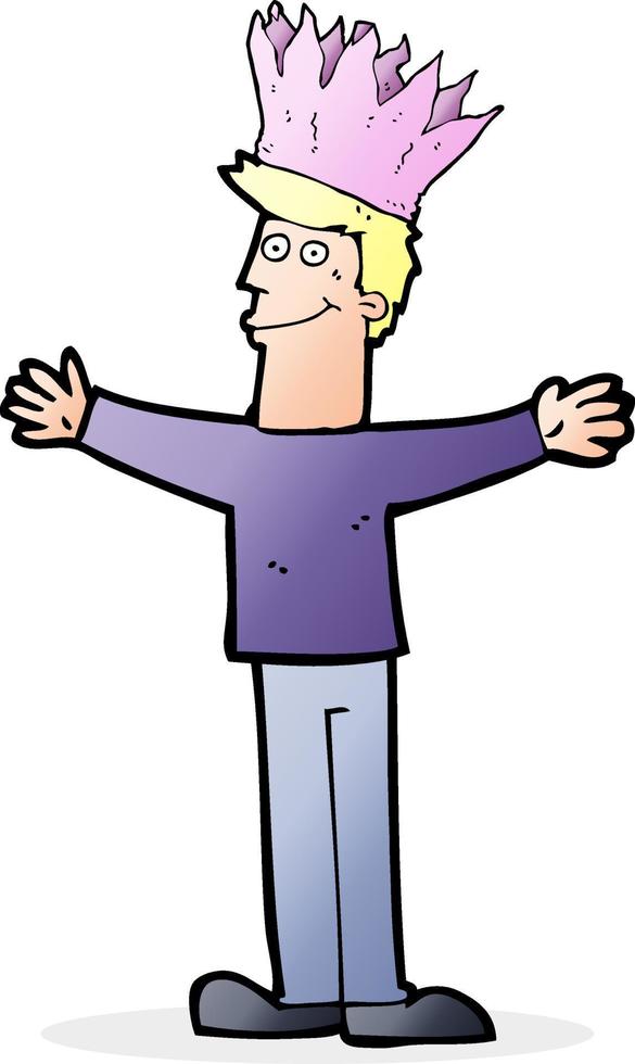 cartoon man in paper hat vector