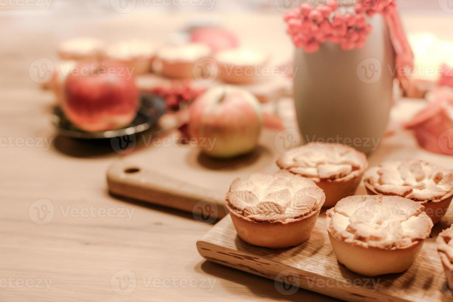 Thanksgiving Fall traditional homemade apple pies photo