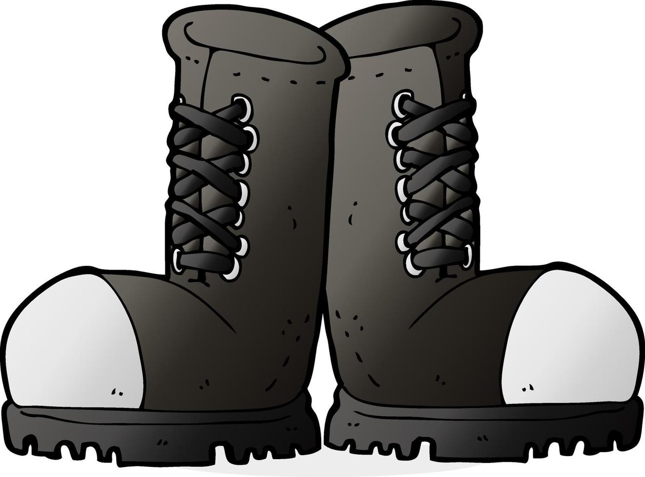 cartoon steel toe cap boots vector