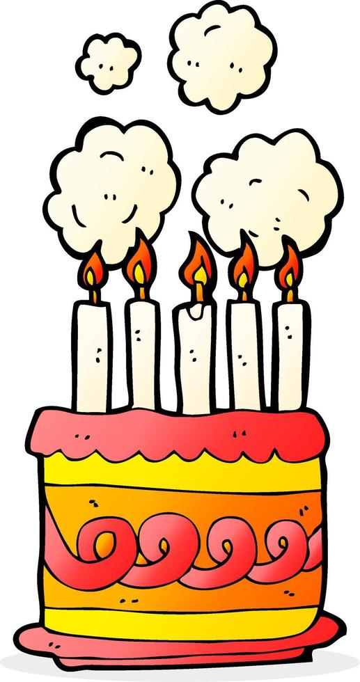 cartoon birthday cake vector