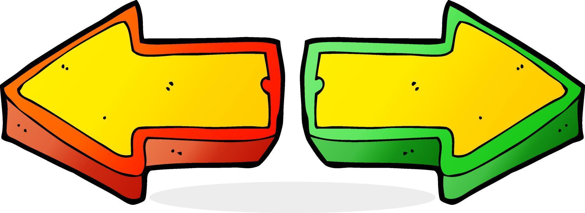 cartoon direction arrows vector