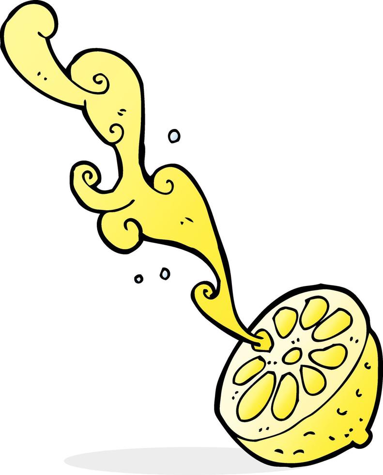 cartoon squirting lemon vector