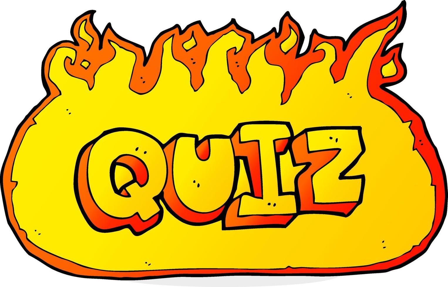 quiz sign cartoon vector