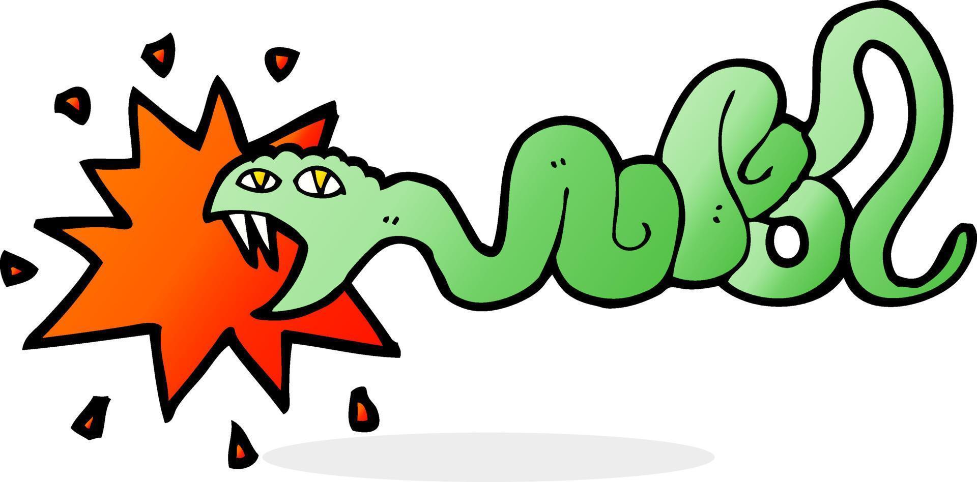 cartoon biting snake vector