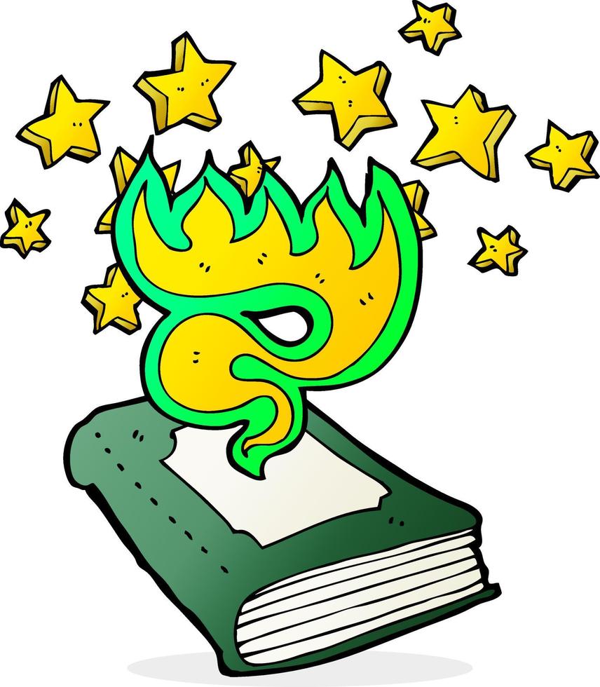 cartoon magical spell book vector