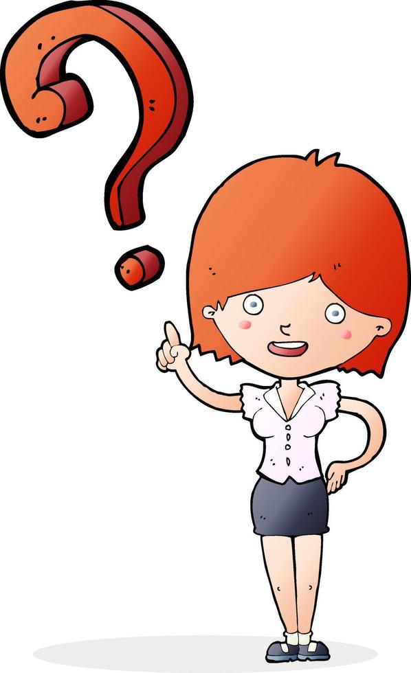 cartoon woman asking question vector