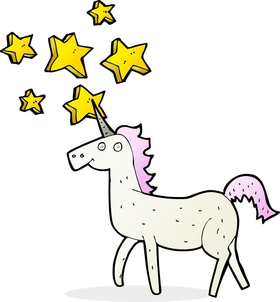 cartoon magical unicorn vector