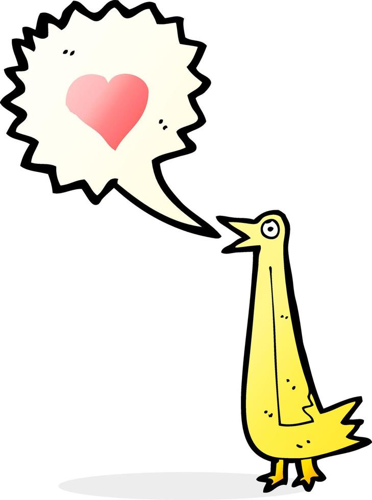 cartoon tweeting bird vector