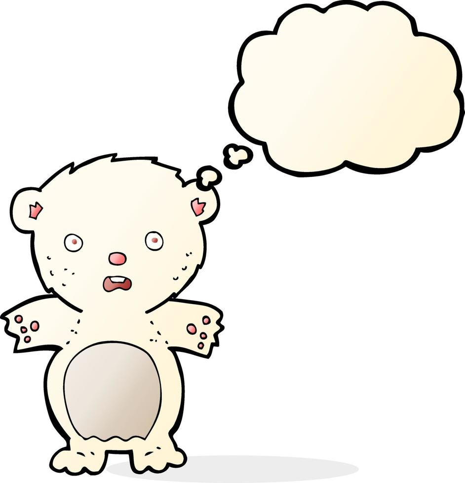 dibujos animados de oso polar asustado con burbuja de pensamiento 12335452  Vector en Vecteezy