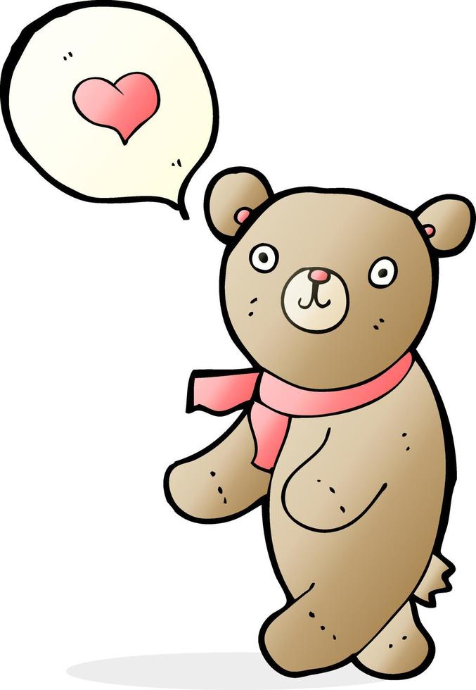 cartoon bear in love vector