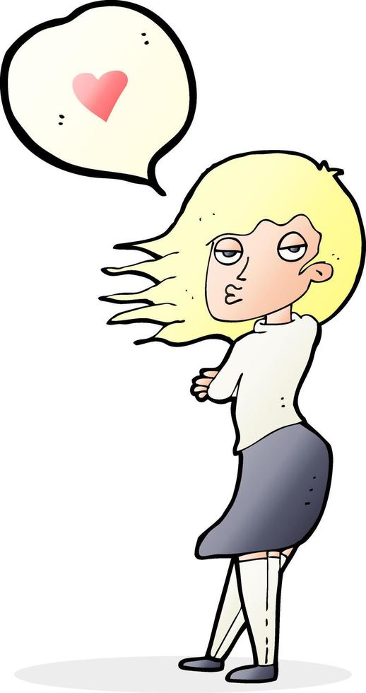cartoon woman talking about love vector
