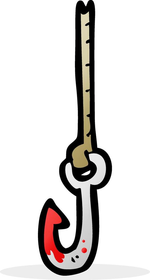 cartoon fish hook vector